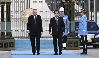 Cumhurbaşkanı Erdoğan, Türkiye'ye gelen Irak Başbakanı Şiya es-Sudani'yi resmi törenle karşıladı