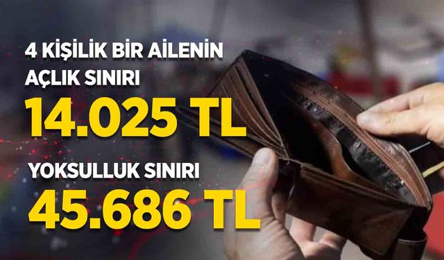 Türk-İş'in Kasım 2023 verilerine göre açlık ve yoksulluk sınırı 14.025 TL'ye yükseldi