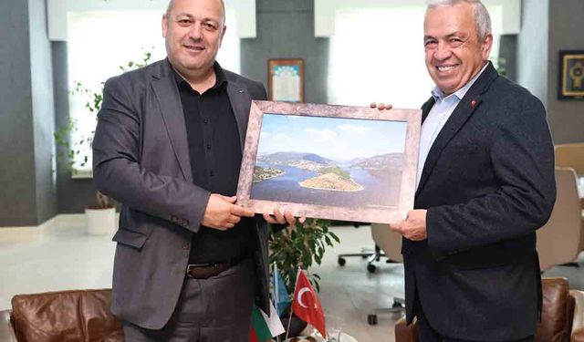Kardeş Kent Ardino Belediyesi'nden Başkan Özdemir'e 'Hayırlı olsun' ziyareti