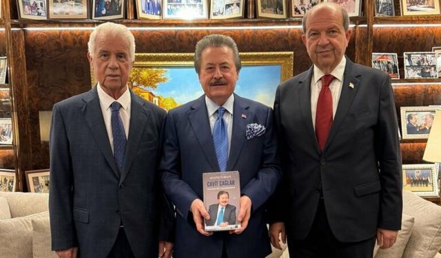 Devlet eski Bakanı Cavit Çağlar’a Yavru Vatan’dan üst düzey ziyaret; Tatar ve Eroğlu’nu ağırladı
